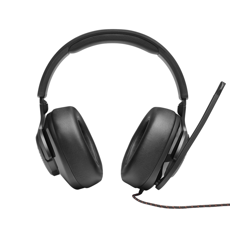 JBL Quantum 200 - Black - Wired over-ear gaming headset with flip-up mic - Front image number null